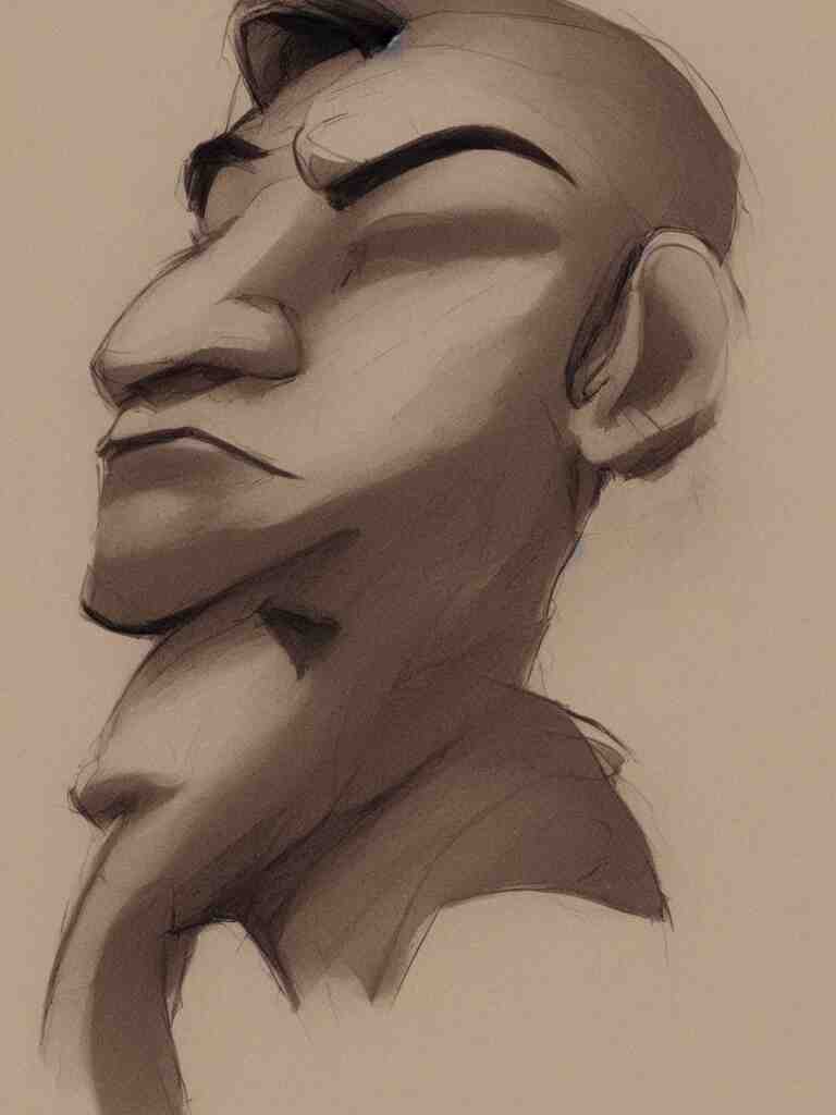 face profile by disney concept artists, blunt borders, rule of thirds 