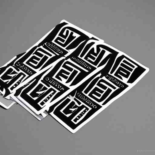 black on white graphic design stickers in style of eric hu, y 2