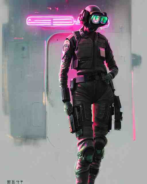 detailed neon female swat officer flying a jet, cyberpunk futuristic, neon, reflective puffy coat, decorated with traditional japanese by ismail inceoglu dragan bibin hans thoma greg rutkowski alexandros pyromallis nekro rene margitte, wide angle, illustrated, perfect face, fine details, realistic shaded, fine - face, pretty face 