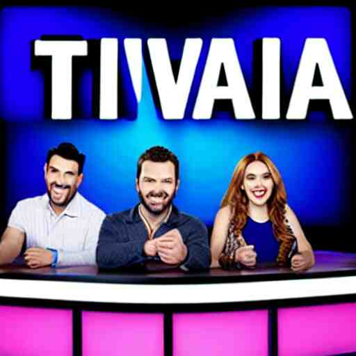 Trivia TV show with blue crown logo