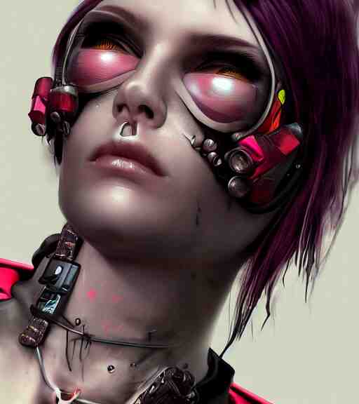 detailed realistic female character cyberpunk wearing thick collar around neck, realistic, art, beautiful, 4K, collar, choker, collar around neck, punk, artstation, detailed, female, woman, choker, cyberpunk, neon, punk, collar, choker, collar around neck, thick collar, tight around neck, punk,