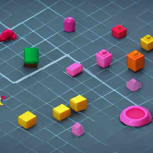 3 d object of computer, isometric game, isometric art, centralised, mohamed chahin, cute, blender cycles render, solid colours material, no background and shadows 