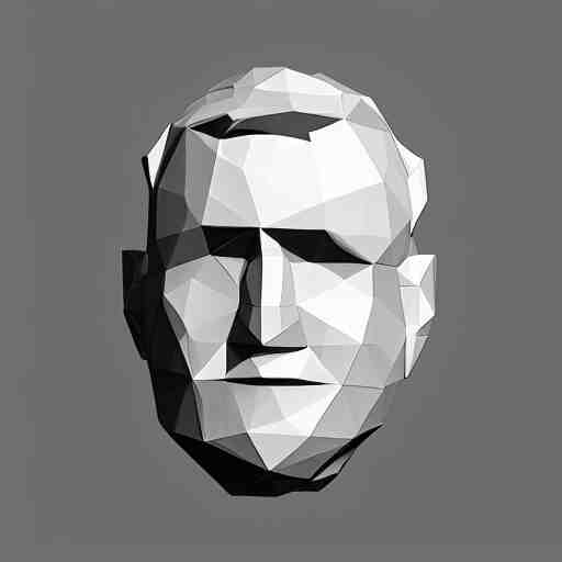 low poly roger stone head cube shaped