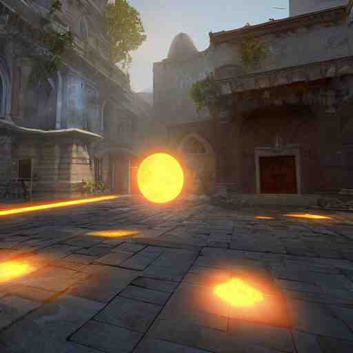 arcane teleportation pad, realistic lighting, bloom, unreal engine, cinema, particles 