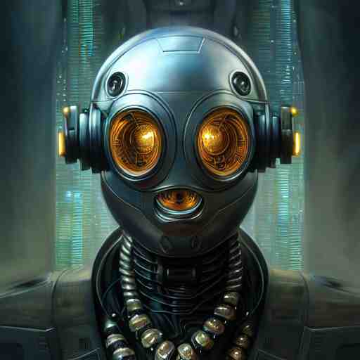 front shot of a cyberpunk gazmask robot character, intricate, elegant, highly detailed, centered, digital painting, artstation, concept art, smooth, sharp focus, illustration, artgerm, Tomasz Alen Kopera, Peter Mohrbacher, donato giancola, Joseph Christian Leyendecker, WLOP, Boris Vallejo