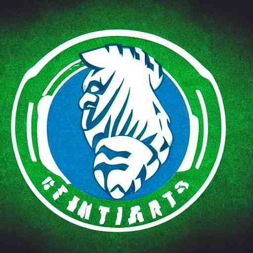 tampere united football logo. green blue vector graphics. 