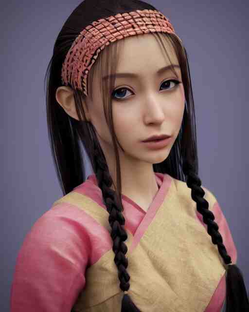 render as a very beautiful daz 3d anime aiko girl, wearing assamese bihu mekhela sador gamosa dress, long braided black hair, hazel eyes, full round face, short smile, assam tea garden setting, cinematic lighting, medium shot, mid-shot, highly detailed, trending on Artstation, Unreal Engine 4k, daz studio genesis iray ultra hd, cinematic wallpaper by Stanley Artgerm Lau, anime masterpiece,