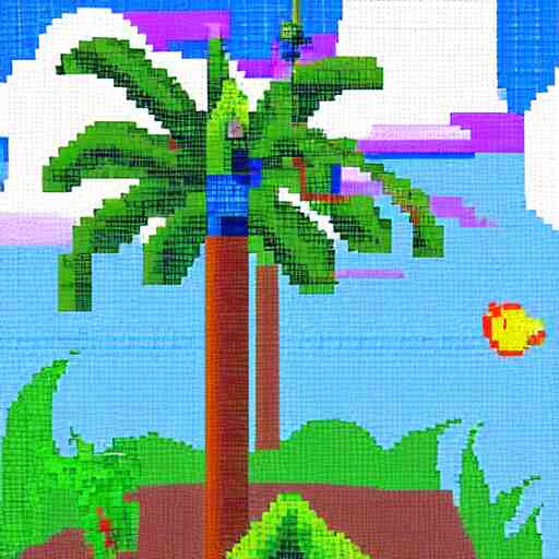 astronaut relaxing on a tropical island, pixel art, highly detailed, intricate 