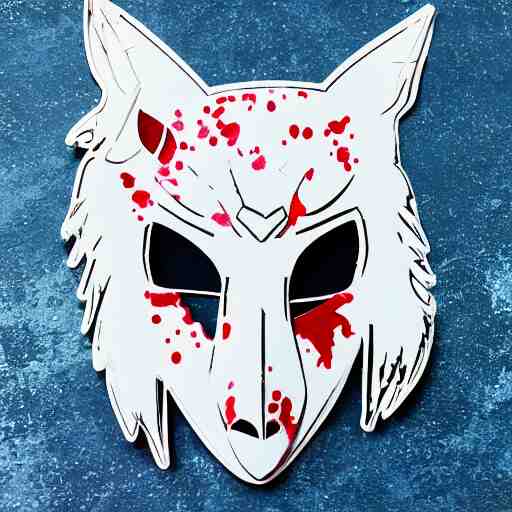 die cut sticker, princess mononoke mask, splatter paint 