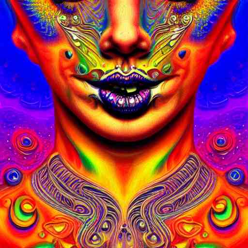 An extremely psychedelic portrait of Rock N Roll, surreal, LSD, face, detailed, intricate, elegant, lithe, highly detailed, digital painting, artstation, concept art, smooth, sharp focus, illustration