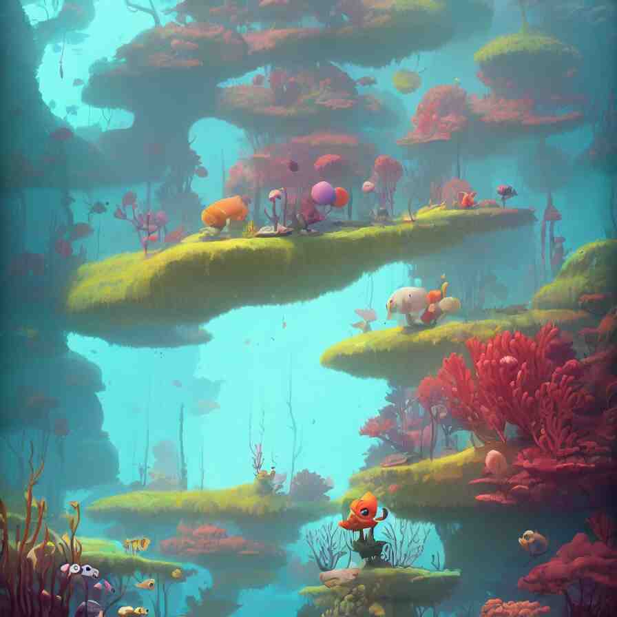 (Goro Fujita illustrating) Underwater forest, aquatic life, full of color, (art by Goro Fujita, sharp focus, highly detailed, ArtStation)