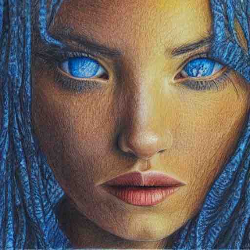  Colored pencil art on paper, Drui, highly detailed, artstation, Caran d'Ache Luminance