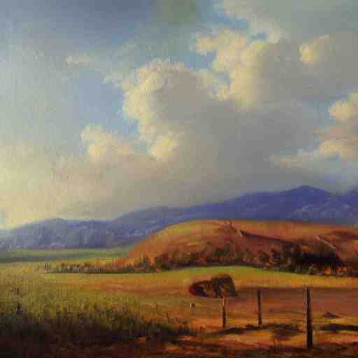 a beutiful oil painting of a landscape, landcape