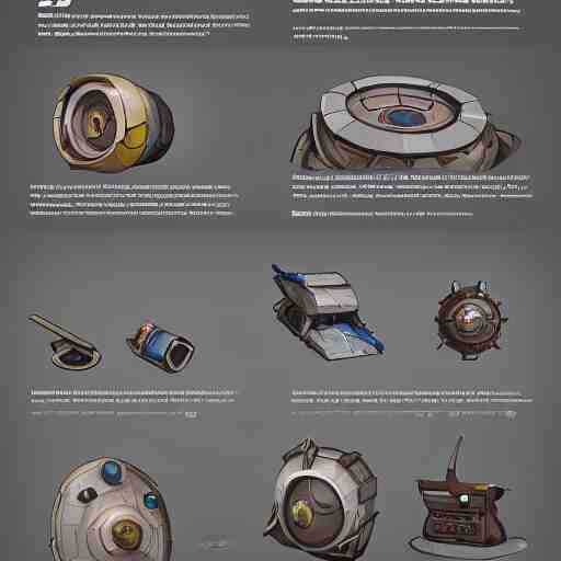 2d props concept game design assets sci-fi room components, modular