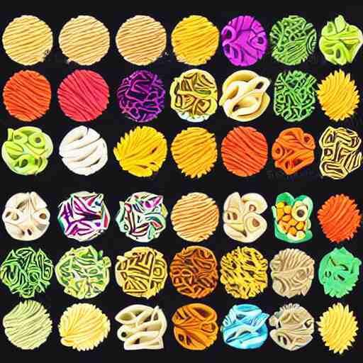 a whatsapp stickers pack of pasta, digital art 