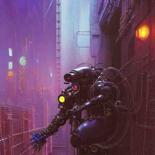 rat in cyberpunk protective suit, exotic alien features, robotic enhancements, desaturated, Tim Hildebrandt, Wayne Barlowe, Bruce Pennington, donato giancola, larry elmore, oil on canvas, masterpiece, trending on artstation, featured on pixiv, cinematic composition, dramatic pose, beautiful lighting, sharp, details, hyper-detailed, HD, HDR, 4K, 8K