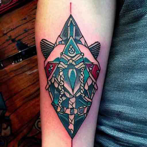 tattoo of zelda windfish tribal realistic 