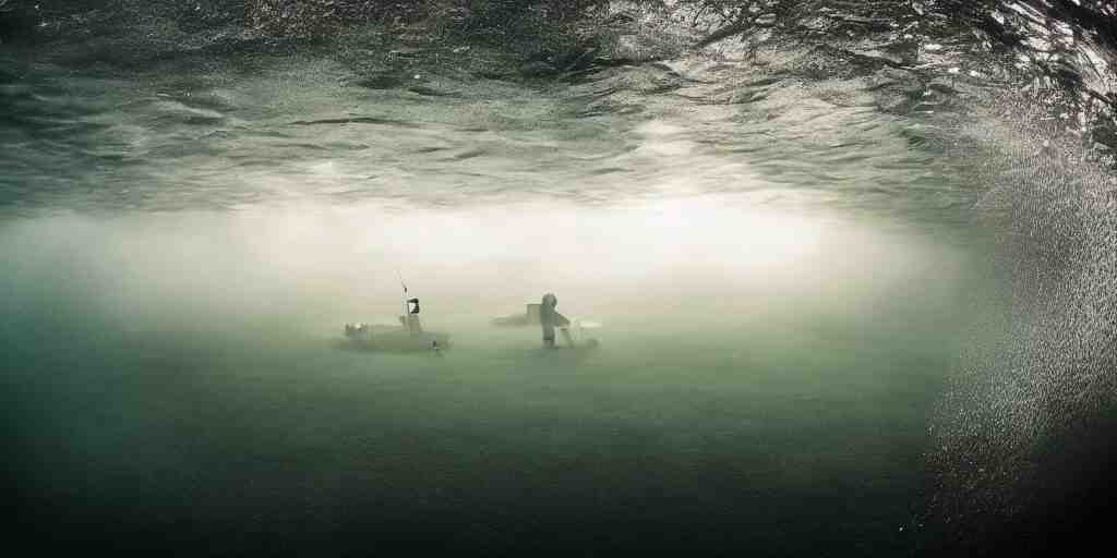 a great photograph of the most amazing golf hole in the world under water, fish everywhere, perfect light, ambient light, 5 0 mm, golf digest, top 1 0 0, fog 