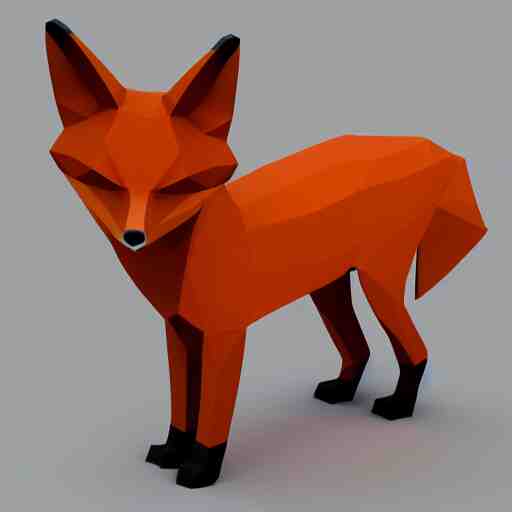 low polygon fox 3d