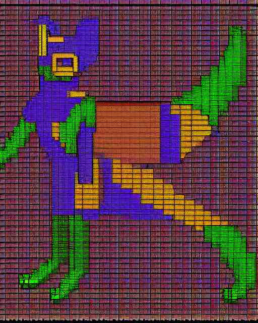 spritesheet pixel art of feline alien main character, isomorphic top down view, transparent