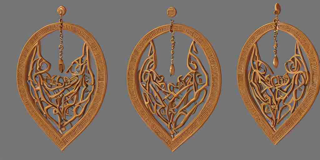 earring design, jewelry design, wood, nordic, art deco, intricate, elegant, material, product design, trending on artstation, cgsociety, photo realistic, design by ziva cph and isabel lennse and kalevala, 8 k, unreal engine, c 4 d 