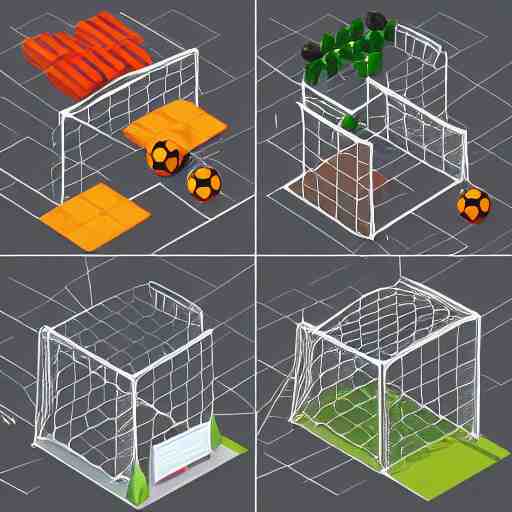 soccer lootbox in the style of peter tarka, 3 d, isometric, game, octane, game, artstation 