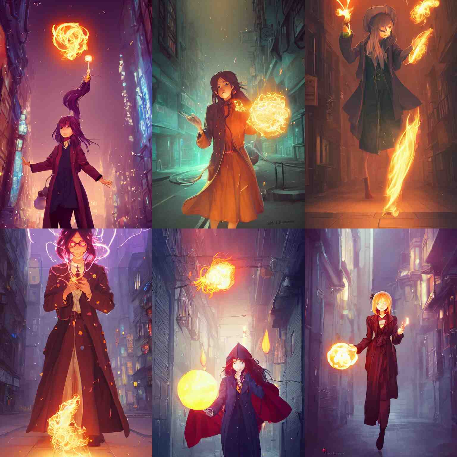 a portrait of a cute female wizard wearing a flowing very stylis ...