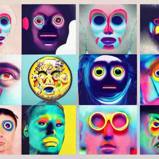 trippy face album cover clocks 