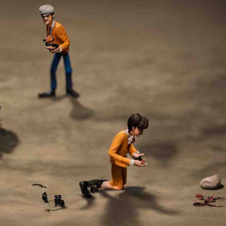 a cinematic film still of a claymation stop motion film starring jim carrey, shallow depth of field, 8 0 mm, f 1. 8 