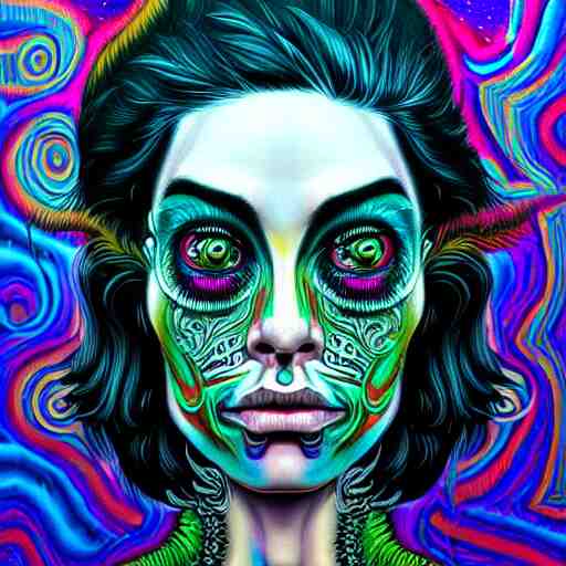 An extremely psychedelic portrait of punk rock, surreal, LSD, face, detailed, intricate, elegant, lithe, highly detailed, digital painting, artstation, concept art, smooth, sharp focus, illustration