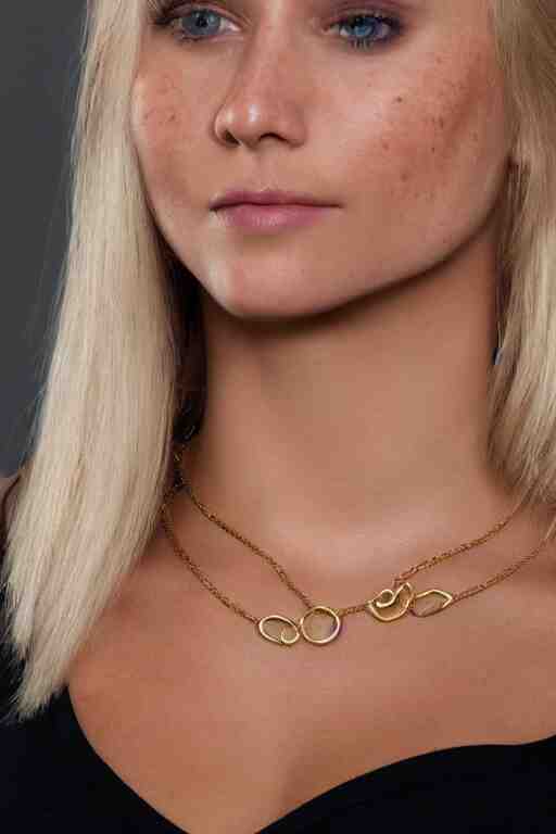 2 4 year old professional blonde female wearing white v - neck top, single gold chain necklace, neck zoomed in, photo realistic, extreme detail skin, very few freckles, no filter, slr, golden hour, 4 k, high definition,! dream 2 4 year old professional blonde female wearing white v - neck top, neck zoomed in, photo realistic, extreme detail skin, light freckles, no filter, slr, golden hour, 4 k, high definition, photograph, selfie - h 7 6 8 - n 9 - i, selfie 