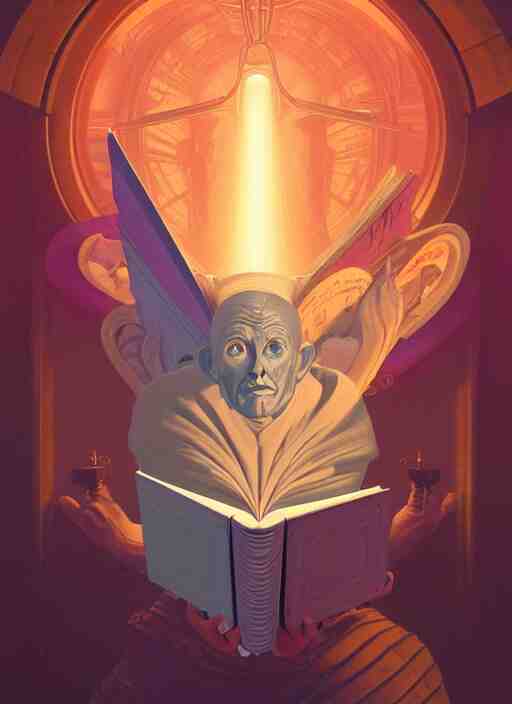 centered painted portrait, face of a classic depiction of an alien reading a book about humans, gloomhaven, matte painting concept art, art nouveau, beautifully backlit, swirly vibrant color lines, muted and dull colors, aesthetic octane render, 8 k hd resolution, by ilya kuvshinov and cushart krentz and gilleard james 