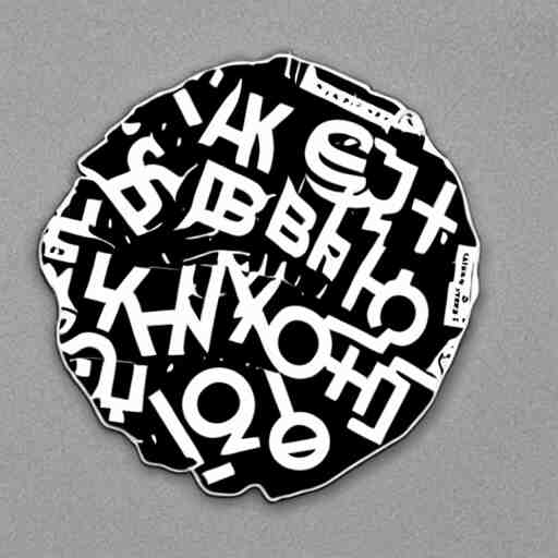 black on white graphic design stickers in style of david rudnick, eric hu, acid, y 2 k 