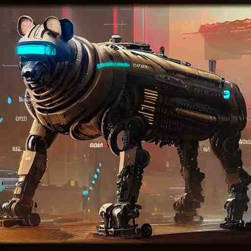 robot hyena, cyberpunk 2 0 7 7 concept art, highly detailed 