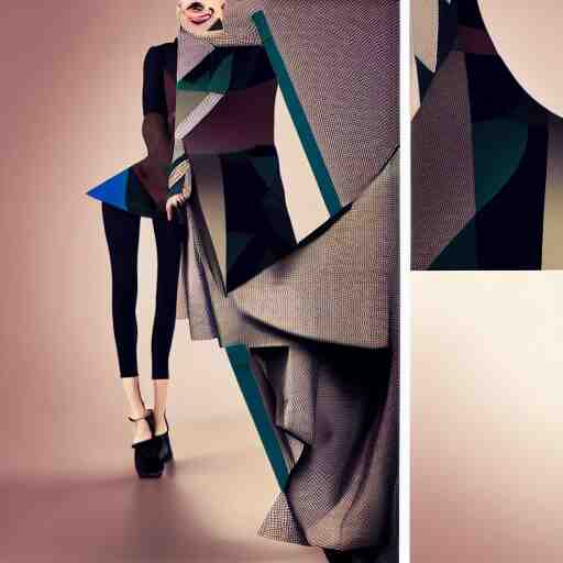 fashion ad for geometric fashion designed by ai