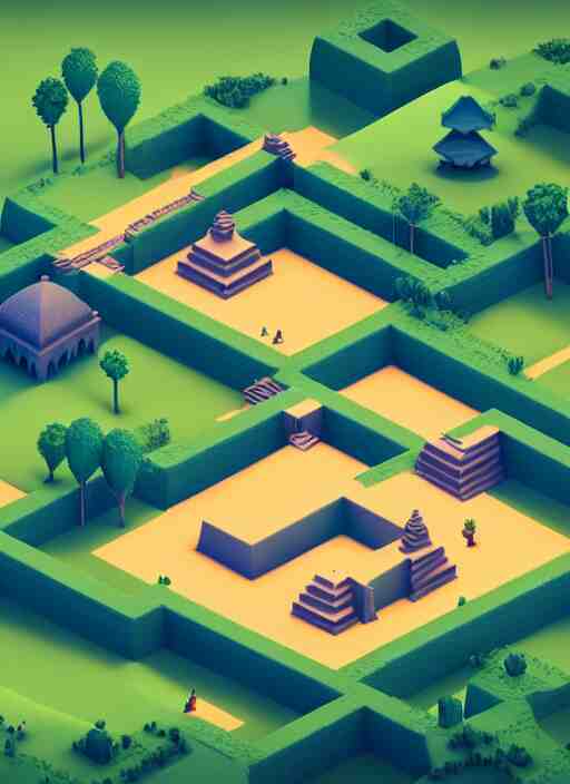 a low poly isometric render of a kerala village in the style of monument valley, intricate, elegant, smooth shading, soft lighting, illustration, simple, solid shapes, by magali villeneuve, artgerm, jeremy lipkin and michael garmash, rob rey and kentaro miura style, octane render, midsommar 