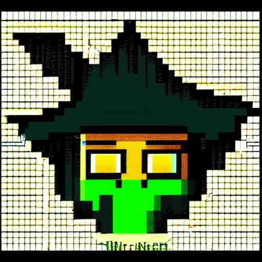 evil wizard, 16x16 pixel art, MS-DOS, 1994