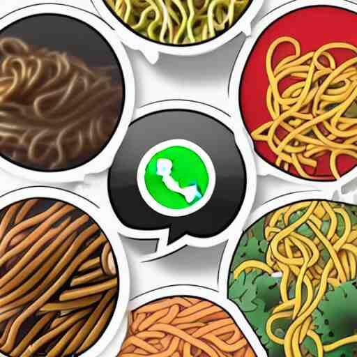 a whatsapp stickers pack of pasta, digital art 