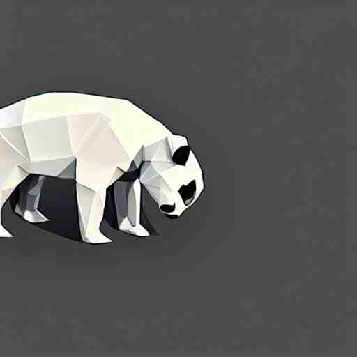 low poly isometric panda 