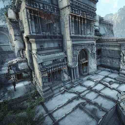 architecture from quake, lovecraftian, liminal space, unreal engine 5, hyper detailed, hyper realistic 