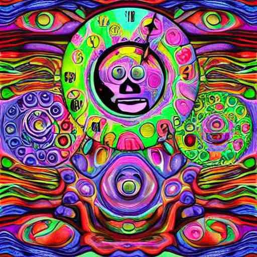 trippy face album cover clocks 