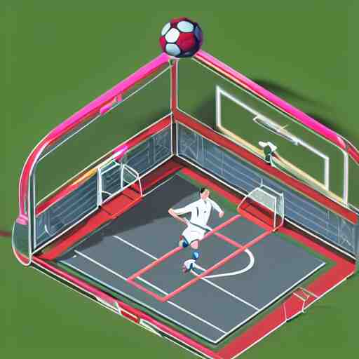 soccer lootbox in the style of peter tarka, 3 d, isometric, game, octane, game, artstation 