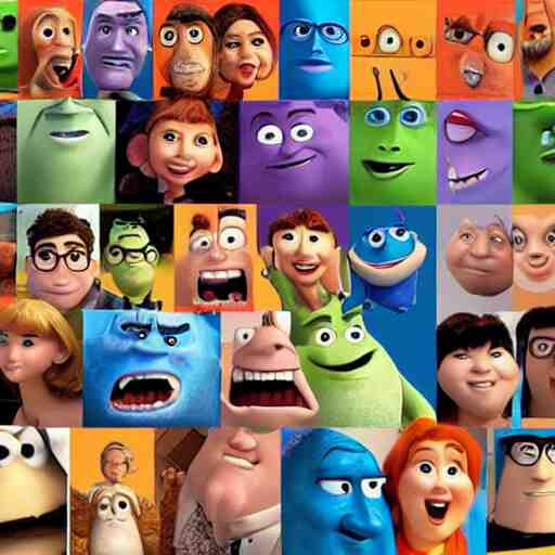 a cast of pixar characters 