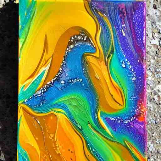 Acrylic pour flow art abstract paint pouring painting