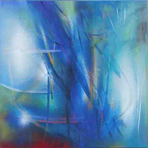 silent beams shining through calm winds, abstract, oil on canvas, brushstrokes, 