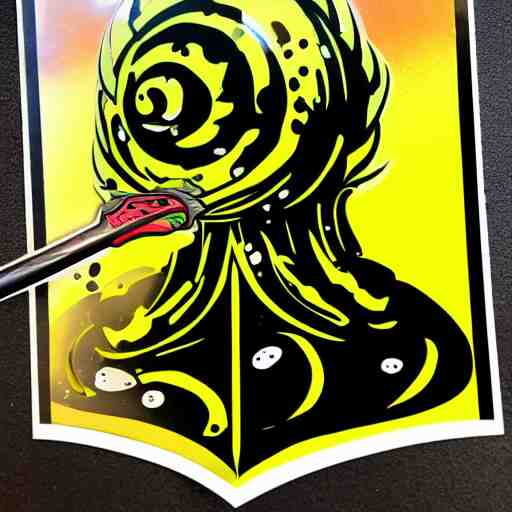 die cut sticker, gomu gomu no gatling, splatter paint 