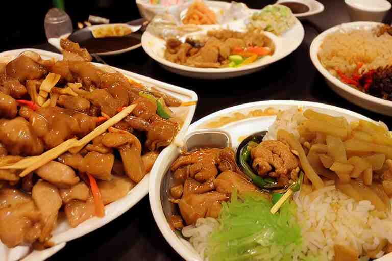 chinese food, photograph captured at asian buffet restauraunt, dimentionally stable 