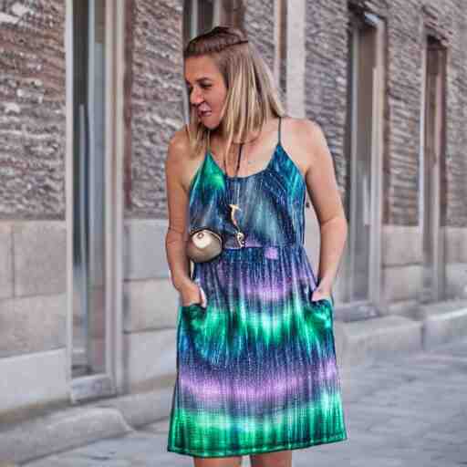 a summer dress that looks like the northern lights, 4 k, trending 