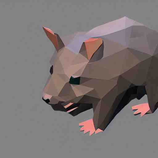 low poly spinning rat 