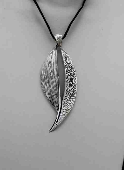 Amulet Of Wave inlaid in silver on a young beautiful woman neck, realistic, clean,